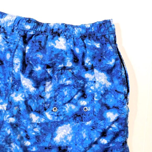 Perry Ellis America Active Swim Shorts Mens XL Blue Abstract Mesh Lining Nylon - Picture 4 of 5